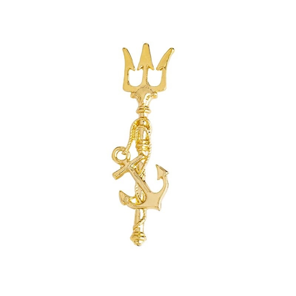 Vintage Trident Brooch Pin Metal Anchor Long Needle Lapel Pins Men's Suit - Picture 6 of 7